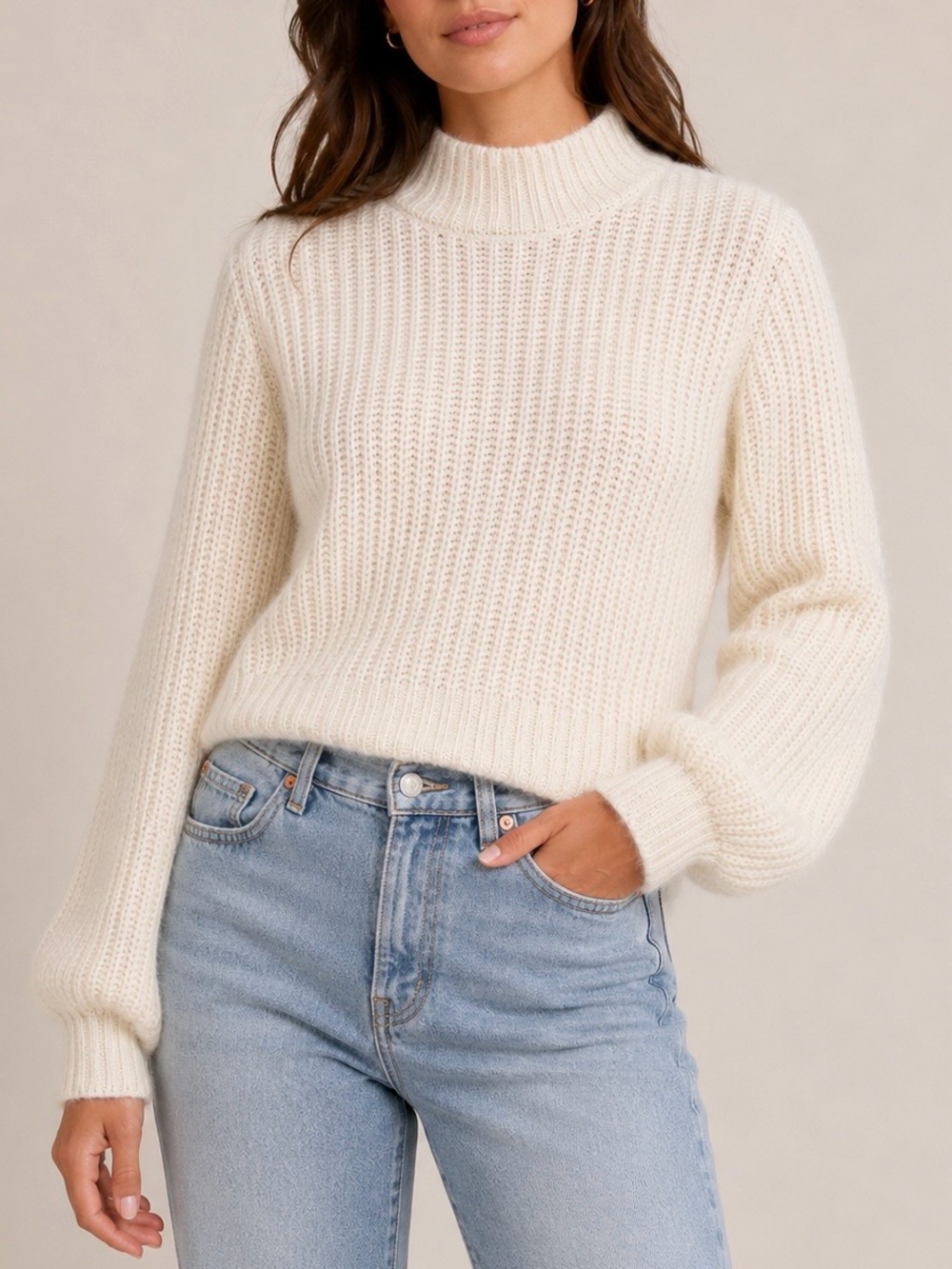 Bec + Bridge Baby Knit Jumper in Cream Size 2
